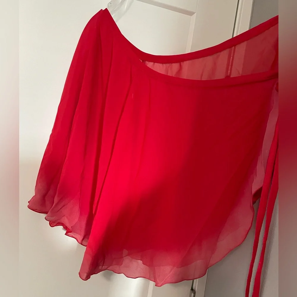 Ballet red ombre wrap skirt - Picture 2 of 3